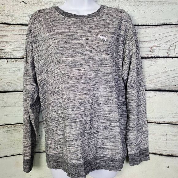 Victoria’s Secret PINK Women’s Gray Marled Crewneck Pullover Sweater S - Picture 1 of 5
